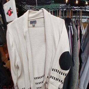 Cream and Black Open Cardigan